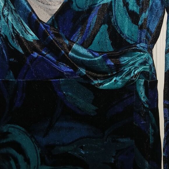 Venus blue turquoise faux wrap dress super soft Sz XL EUC - Picture 4 of 8